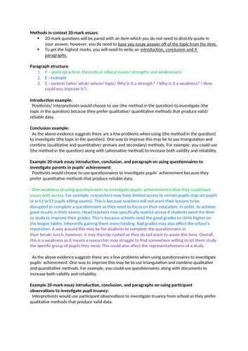 how to answer research methods questions sociology