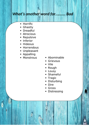 What s another word for bad teaching resources