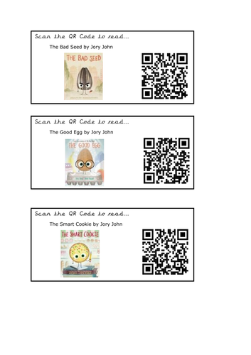 QR Code Digital Library- Jory John Collection | Teaching Resources