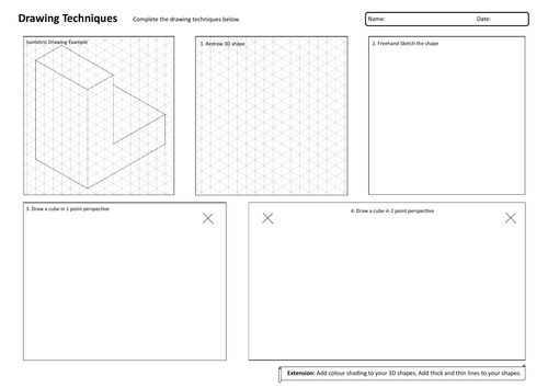 Drawing Techniques Assessment/Worksheet