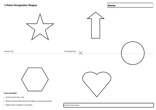 1 Point Perspective Tasks