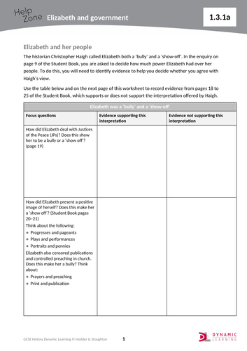 Topic One of OCR Elizabethan England Power and Propaganda | Teaching ...