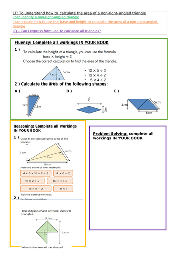 Area of a triangle worksheet (3 of 3)