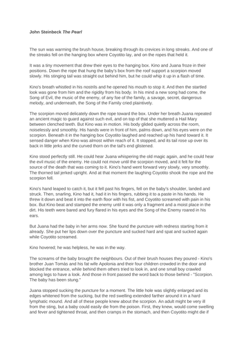 AQA GCSE English Language Paper 1 The Pearl John Steinbeck Q1-5 Grade 9 ...