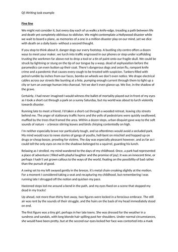 AQA GCSE English Language Paper 1 The Pearl John Steinbeck Q1-5 Grade 9 ...