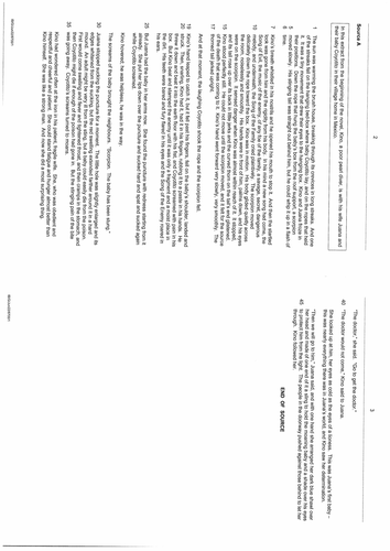 AQA GCSE English Language Paper 1 The Pearl John Steinbeck Q1-5 Grade 9 ...