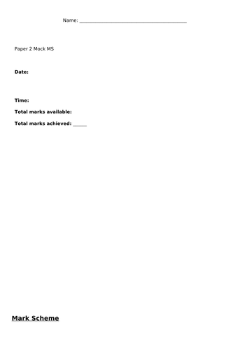 Edexcel A Salters Nuffield A level Biology Paper 2 Mock Exam 2022 ...