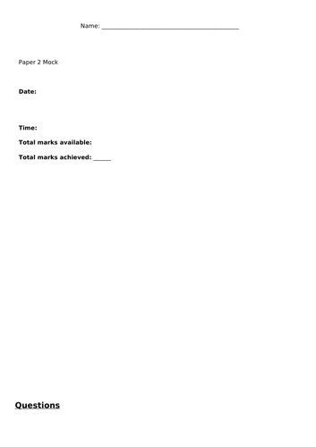 Edexcel A Salters Nuffield A level Biology Paper 2 Mock Exam 2022 ...