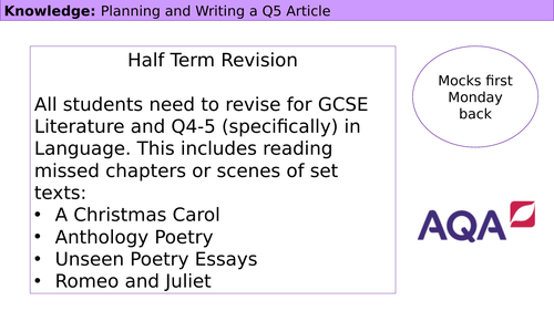 AQA Article Writing