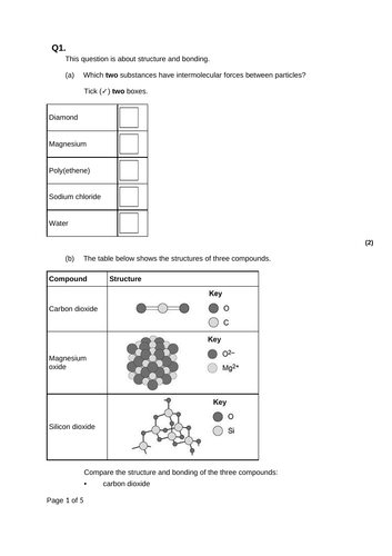 GCSE Chemistry: Structure and Bonding Revision Lesson | Teaching Resources