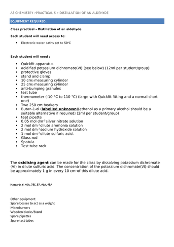 AQA A Level Chemistry Required Practical 5 - Distillation | Teaching ...