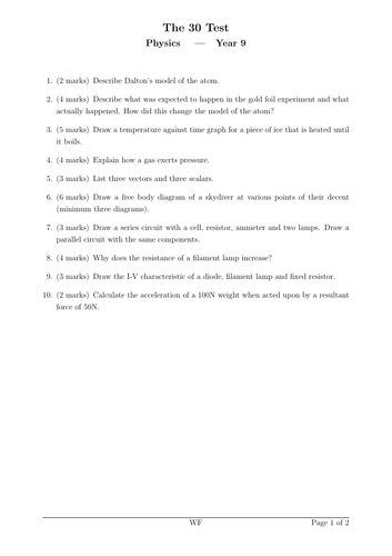 Year 9 Physics P1-P3 (OCR) Summary Questions | Teaching Resources