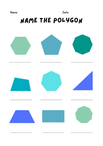 Name the Polygon - Worksheet | Teaching Resources