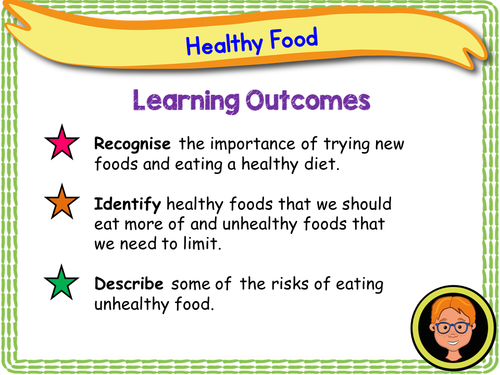 healthy food presentation for grade 1
