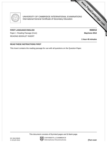Cambridge English First Language Paper 2 SoW | Teaching Resources