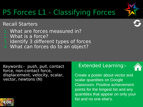 AQA Trilogy L1 - Classifying Forces - Vector/ Scalar and Contact and ...