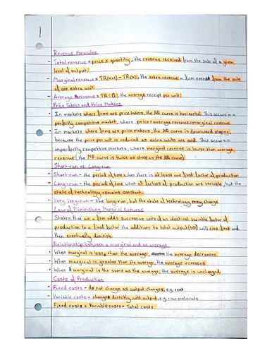 Edexcel A-level Economics A Revision Notes | Teaching Resources