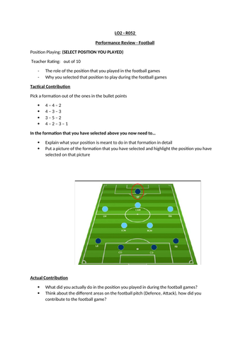 OCR Cambridge nationals Sports studies student worksheets for RO52 ...