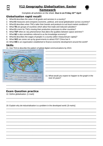 Edexcel A-Level Geography Topic 3 Globalisation | Teaching Resources