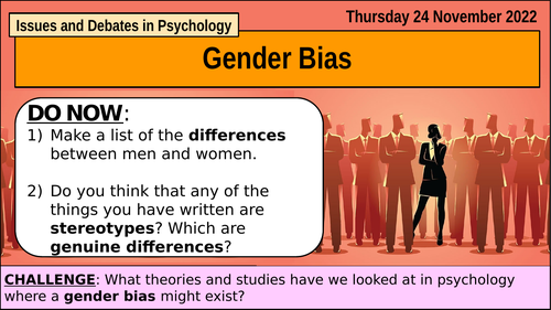 A Level Psychology Gender Bias Issues And Debates In Psychology Teaching Resources 2206