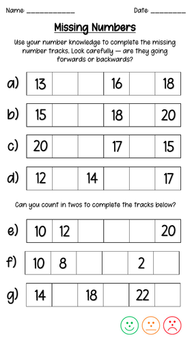 Missing Number Tracks Skip Counting Teaching Resources