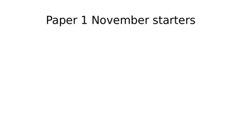 GCSE Maths Nov 2022 - Starters ( based on advanced information)