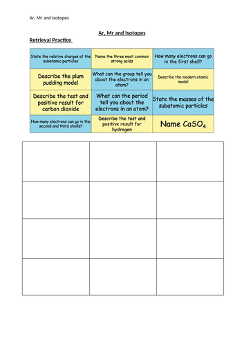 Ar, Mr and Isotopes - FULL LESSON