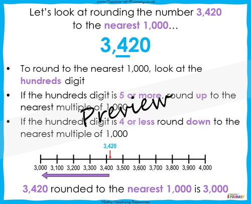 Rounding to the Nearest 1,000 - Year 4 | Teaching Resources