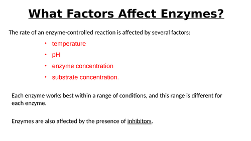 A-Level AQA Biology - Factors Affecting Enzyme Activity
