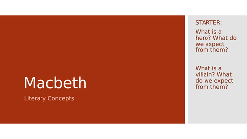 Macbeth: Literary Concepts. Top Grade | Teaching Resources