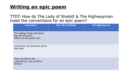 how to write an epic poem essay