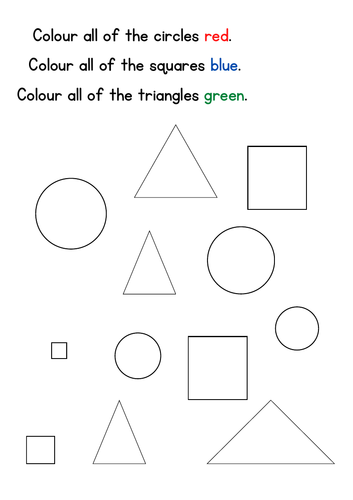 Colour by shape | Teaching Resources