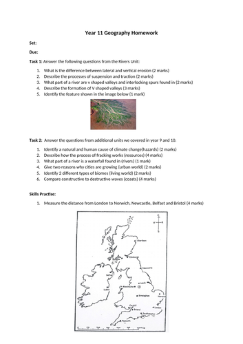 GCSE Geography AQA: Unit 1 - Physical Landscapes in the UK (Rivers ...