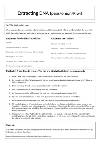 A-Level AQA Biology - DNA Extraction