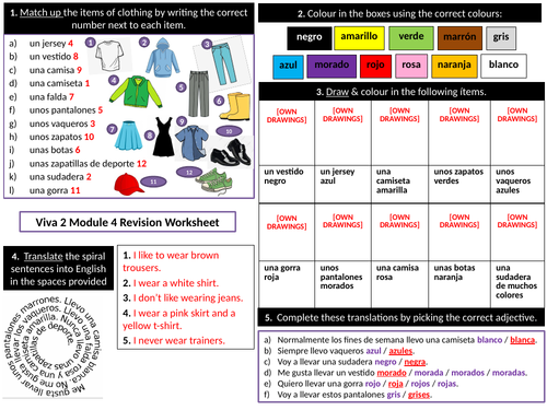 Viva 2 Module 4 Revision Worksheet | Teaching Resources