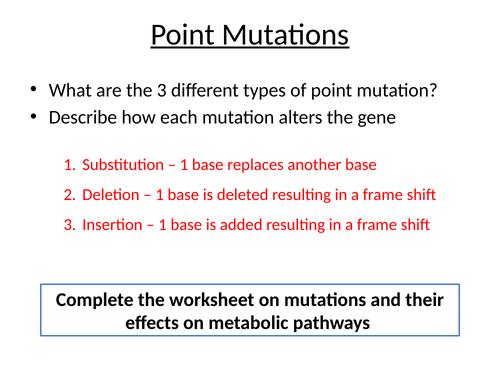 A-Level Biology - Gene Mutations Part 2