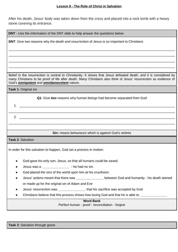 The Role of Christ in Salvation - AQA - Religious Studies GCSE ...