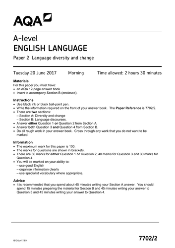 A Level English Language Gender SOW AQA | Teaching Resources