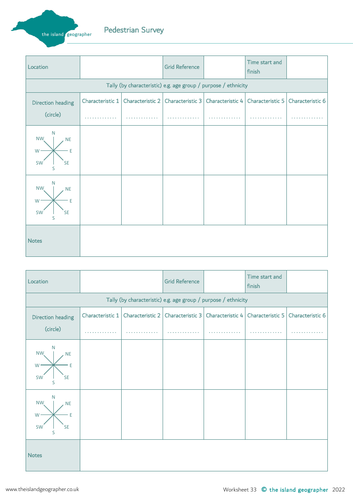 Pedestrian Count Survey | Teaching Resources