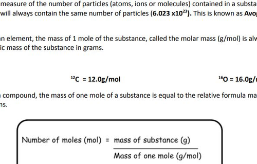 CHEMICAL CALCULATIONS EDEXCEL IGCSE CHEMISTRY { 9-1} | Teaching Resources