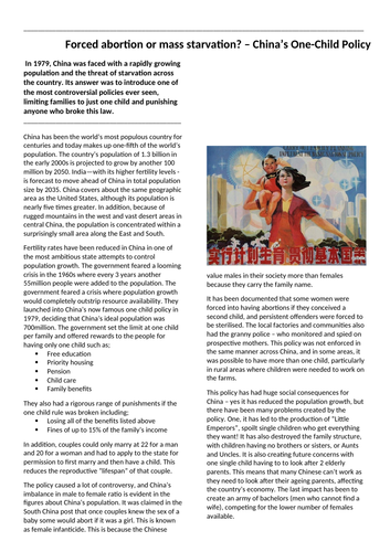 china one child policy case study pdf