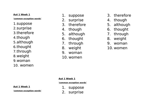 YEAR 4 WEEKLY SPELLINGS FULL SCHOOL YEAR