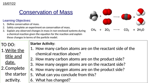 Gcse Conservation Of Mass Teaching Resources 9431