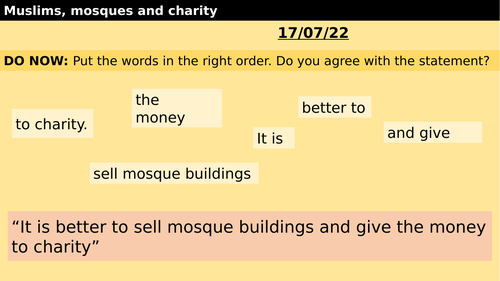 Muslims, mosques and charity