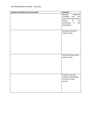 independent research project template middle school