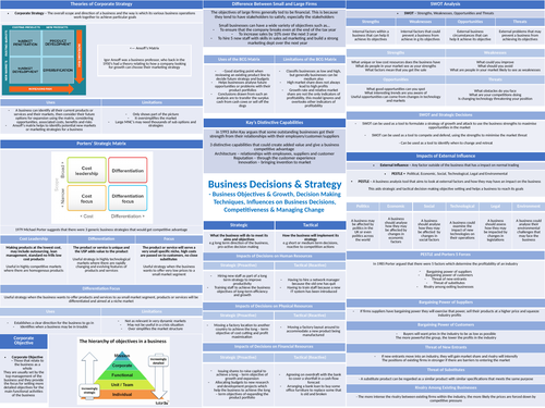 EDEXCEL A LEVEL BUSINESS BUSINESS DEICIONS & STRATEGY