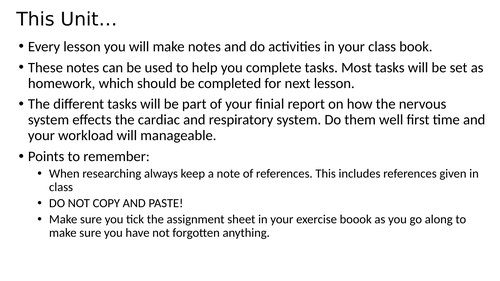 BTEC Applied Science Unit 9 Assignment A - Nervous Control