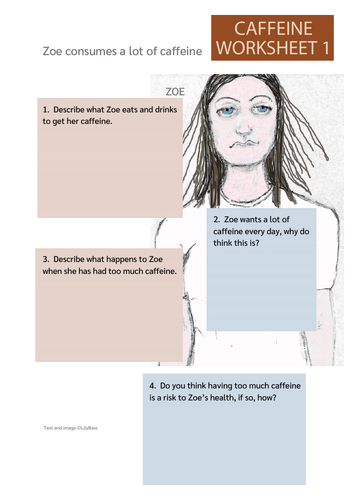Caffeine Worksheets (healthy eating) UK | Teaching Resources