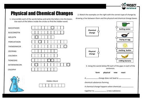 Physical and Chemical Changes PowerPoint and Activity Sheets | Teaching ...