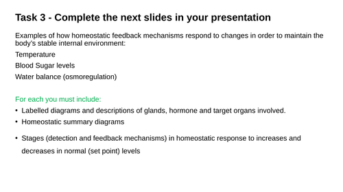 BTEC Applied Science Unit 9 Assignment B - Homeostasis